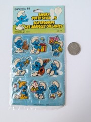 Vintage Puffy Stickers Smurfs Sheet 1980s Unopened