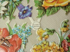Victorian Style Floral Flowers Die Cut Scrap PZB Germany Reproduction 2 sheets