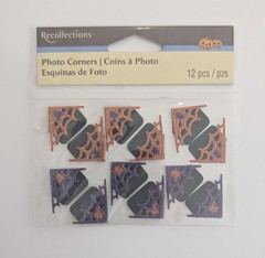 Glitter Spiderwebs Halloween Photo Corners Scrapbook Stickers By Recollections