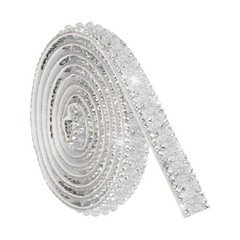 1 Yard Pearl Rhinestone Ribbon, 1cm Pearls Rhinestone Tape White