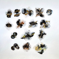 Black and Metallic Gold Splatter Stickers Junk Journal Collage Scrapbooking