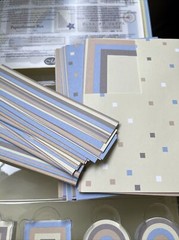 Creative Memories Box Of Shapes, Preowned Coordinating Paper, and Die Cuts