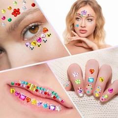 2168pcs Gem Stickers Rhinestones for Crafts, Sparkling Cute Star Heart Round …