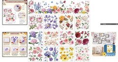 Festive Floral Stickers – 12 Rub on Transfers for Charming Indoor & Outdoor Use