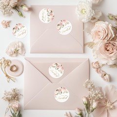 Pink Floral You’re Invited Stickers 108pcs