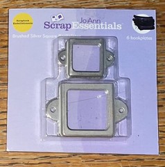 JoAnn Scrap Essentials Brushed Silver Square Bookplates Frames Scrapbook Crafts