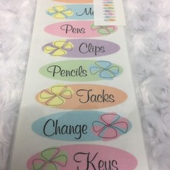 Royal & Langnickel EZ Rub On Transfers Label It Office Oval Colorful Labels