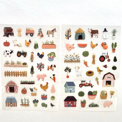 Farm Stickers 4 Sheets Animals Junk Journal Collage Planner Scrapbooking