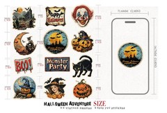 66 pcs Halloween PVC Waterproof Matte Surface Paper Sticker Scrapbook Craft