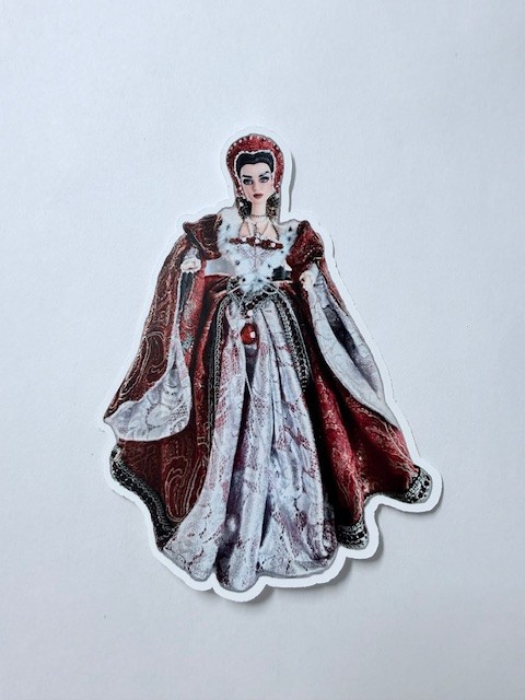 Brand New Barbie as English Queen Anne Boleyn 3″ by 4.25″ Sticker