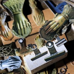 20pcs Small Vintage Junk Journal Hand Clips Elements Paper Cardstock Ephemera