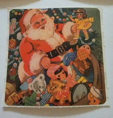 Vintage Haddon Sundblom Smile Maker Santa Claus Stickers 2.5″ x 2.5″ Rare