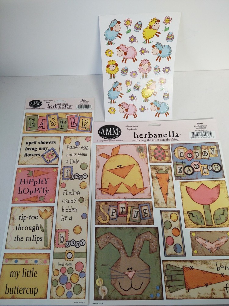 Lot of All My Memories AMM Herbanella Easter Scrapbooking Stickers