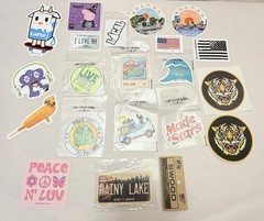 Vintage Sticker Decal Lot Rare Weiner Dog NY Boston Groovy Tiger NY Boston NH