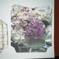 junk journal layered pockets cut outs cursive, pattern and floral pattern ￼￼￼
