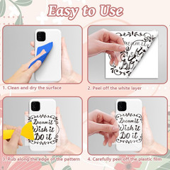 18 Sheets Rub on Transfers for Crafts, Retro and Inspirational Quotes 3.6″X3.9″