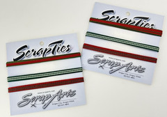 Scrap Ties Scrap Arts Christmas Ribbon Red & Green Scrapbooking Embellishment
