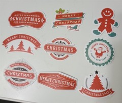 Victorian Trading 42 Christmas Planner Journal Stickers Green Red 30J