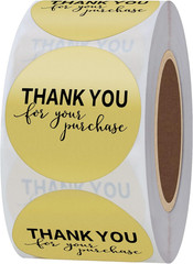 Gold Foil Thank You for Your Purchase Stickers 1.5″ round 500 Labels per Roll (G