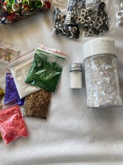 Lot of Various Brands GLITTER-CONFETTI-GEMS-SEQUIN-GLITTER-BRADS some vintage