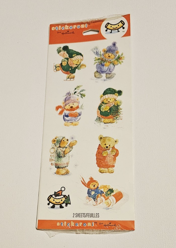Hallmark Stickeroni Stickers Lot of 1 Pack ~ Winter Bears ~2 Sheets NIP