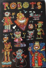 PRISMATIC ROBOTS Stickers (12pc)AGC•Gears•Beep-Bop •Metal•Screws•Cog•Card Making