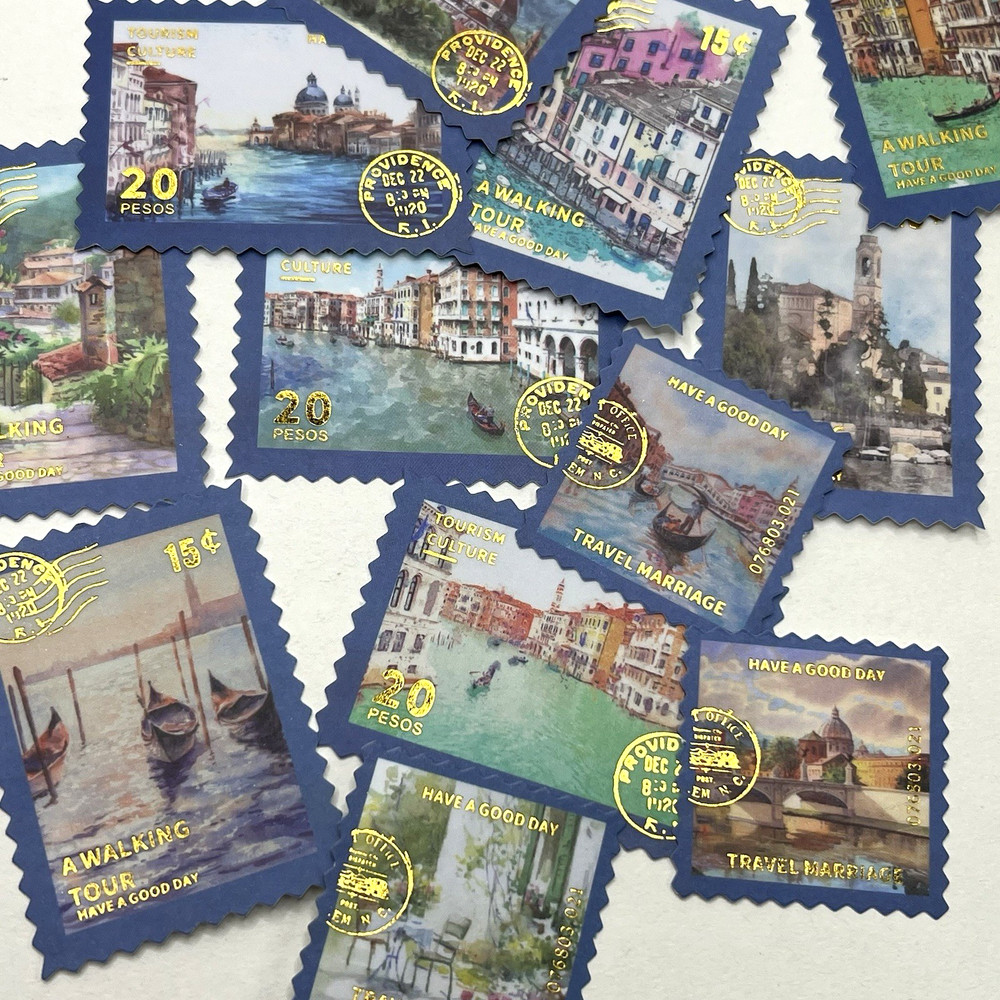 Italy Washi Paper Stamp Stickers Venice Florence Travel Journal Scrapbook
