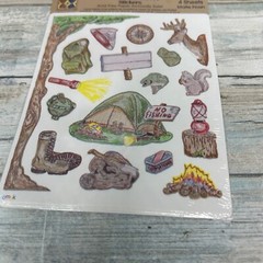 Paper Reflections Stickers Camping Tent Hunting Fishing Pack Knife Boots Vintage