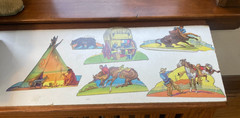 1950’s Vtg Old Western Paper Doll Stand Ups Cowboy/Indian-Cut & Uncut Scrapbook