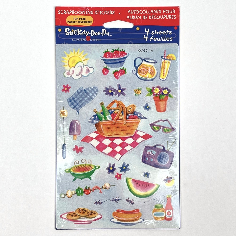 NEW Stickety-Doo-Da PICNIC and OCEAN Sticker Autocollants 2 Designs 4 Sheets