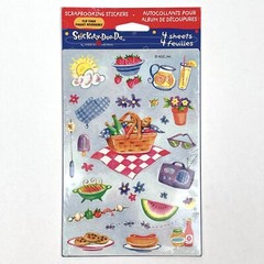NEW Stickety-Doo-Da PICNIC and OCEAN Sticker Autocollants 2 Designs 4 Sheets