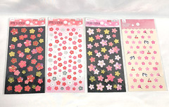 Japanese Style Washi Stickers Set of 4 Sakura Plum Daiso Japan Cute Stationery