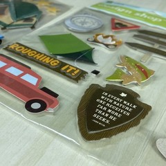 Sticker Lot 3 Jolee’s Boutique Camp Camping Tent Fire Sleeping Bag Scrapbook