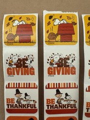 Peanuts Snoopy Fall Autumn Thanksgiving Stickers Sticker Sheet Scrapbook Schulz