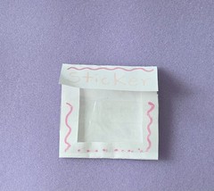 homemade cute multi color kawaii stickers with a cute pink sticker pouch