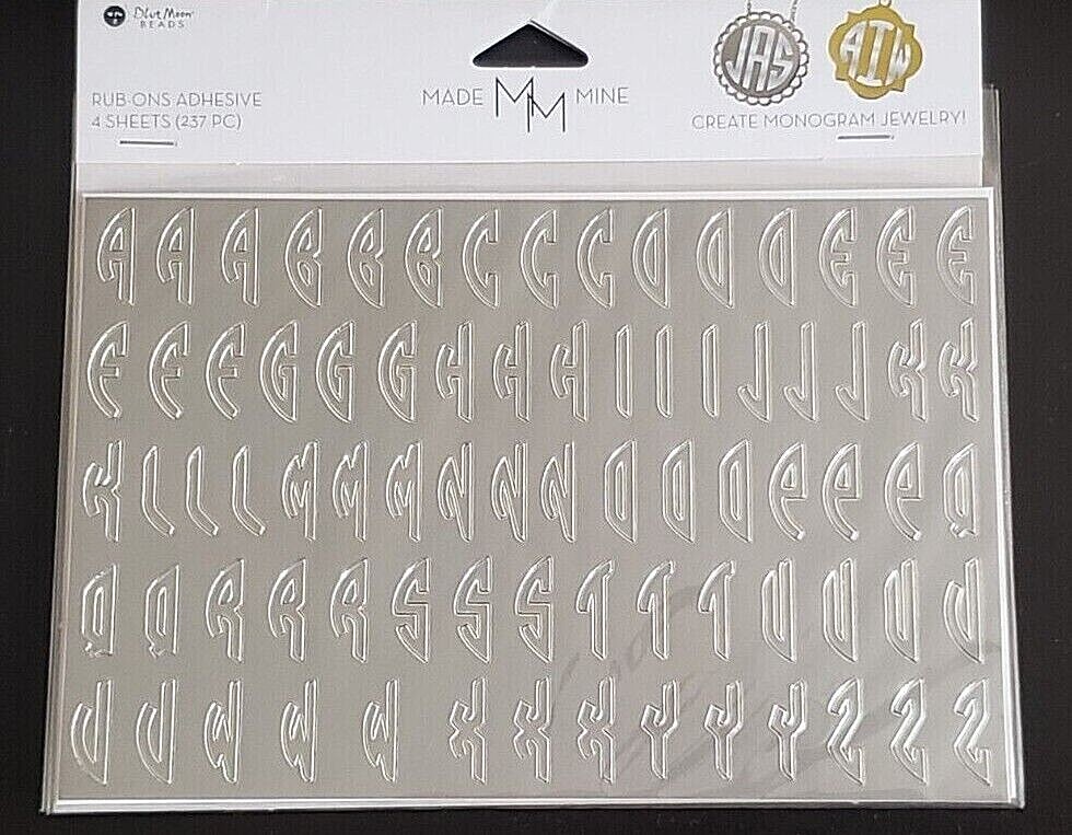 MADE MINE Self-Adhesive Rub-Ons SILVER FOIL BLOCK – 237 pcs