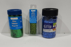 Glitter for Craft Scrapbook Journal 3 Containers Green and Blue