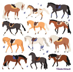 Violette Stickers Riding Horses Crafts Planner Supply Scrapbook Equestrian