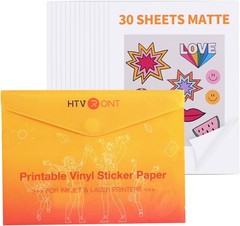 Tear-Resistant Printable Vinyl Stickers – 30 Sheets for Inkjet & Laser Printers