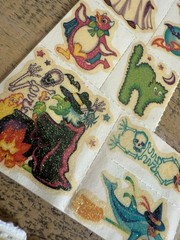 Vintage Lisa Frank Halloween Body Stickers LOOSE WRINKLED BUBBLED
