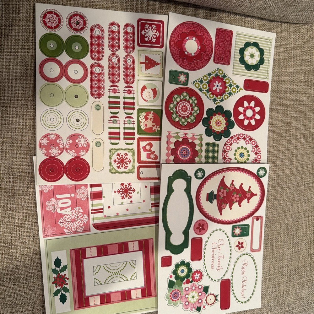 Christmas Scrapbooking Supplies/Embelishment Frames Labels Pop Out Chipboard