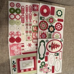 Christmas Scrapbooking Supplies/Embelishment Frames Labels Pop Out Chipboard