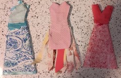 Lot Of 3 Handmade Dresses For Junk Journals scrapbooks shadow boxes Ornaments