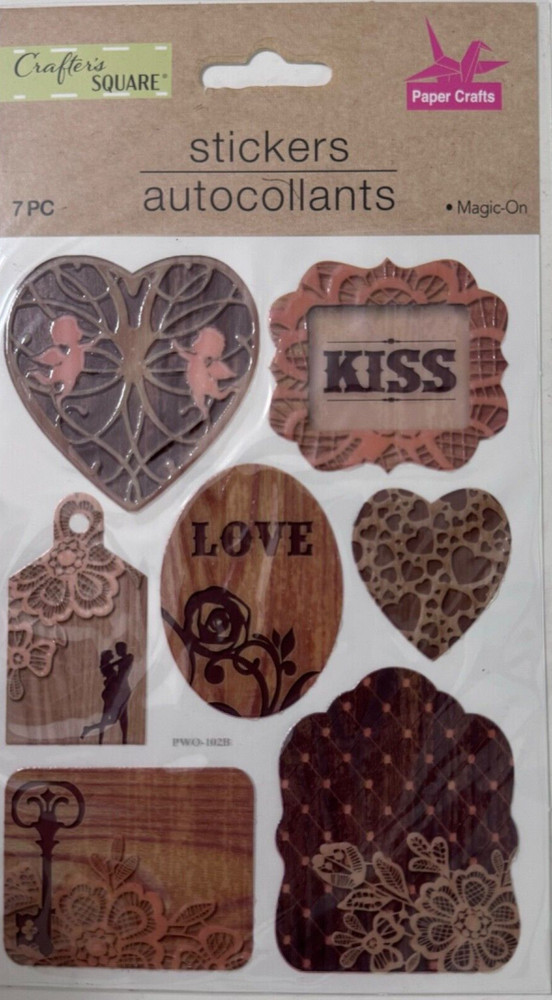 Crafter’s Square 7 Magic-On Love Stickers Heart Romance Scrapbooking Sticker
