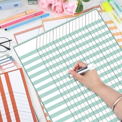 10Pack Boho Dry Erase Incentive Chart 17″ x13″ Multi-Color Classroom Laminate…