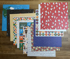 31 Sheet Lot 12×12 Scrapbook Paper School Themed – Music, Math, Science, & More