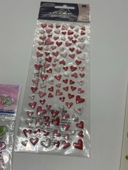 Vintage Sandylion Humbly Hallmark Iridescent Heart Ballon Scrapbook Stickers Set