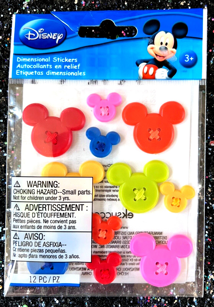 Mickey Mouse Icon Disney Sticker Adhesive Buttons