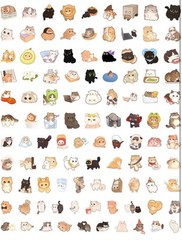 200pcs Cute Cat Stickers For Christmas Or Birthday, Waterproof, Vinyl, Girls/Boy