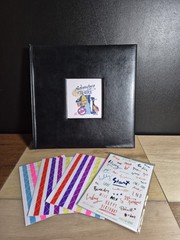 Scrapbook Hardcover Album Faux Leather Black 10inx10in 60 Pages With Stickers